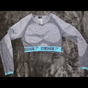 Gray/Blue Gymshark Flex Crop Top